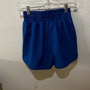 blue athletic shorts